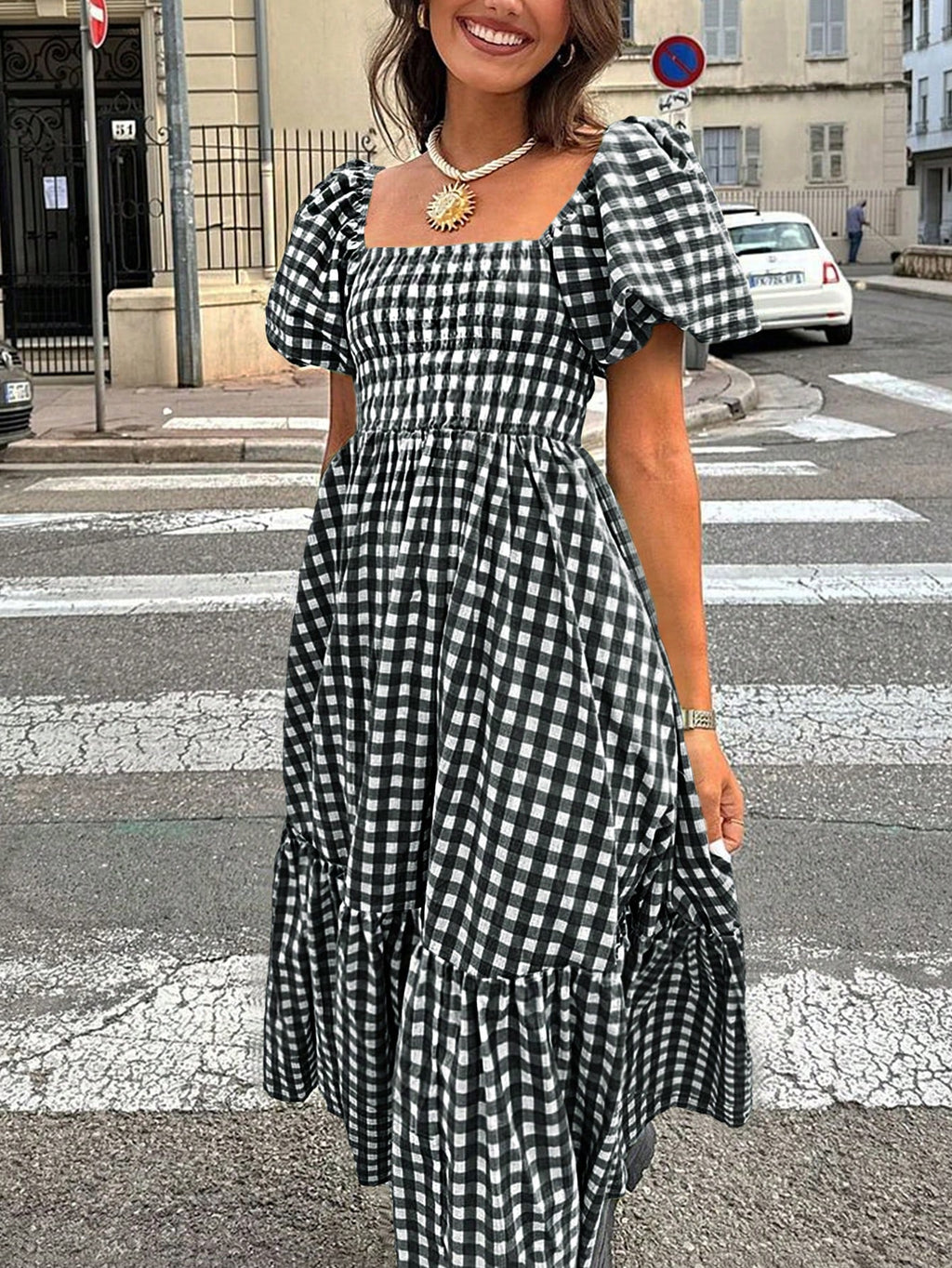 2026 Autumn Women's Plaid Elegant Bohemian Casual Elegant Outing Date