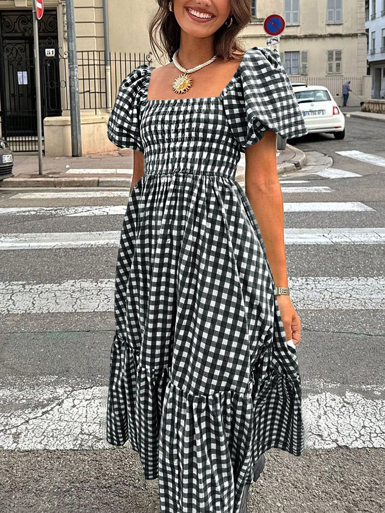 2026 Autumn Women's Plaid Elegant Bohemian Casual Elegant Outing Date