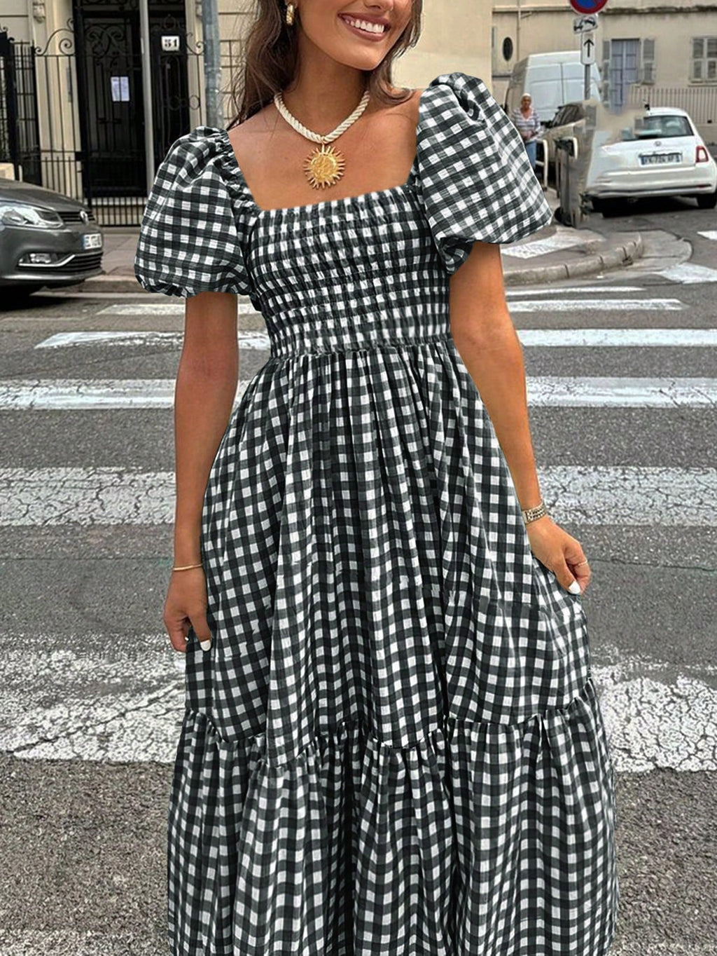 2026 Autumn Women's Plaid Elegant Bohemian Casual Elegant Outing Date