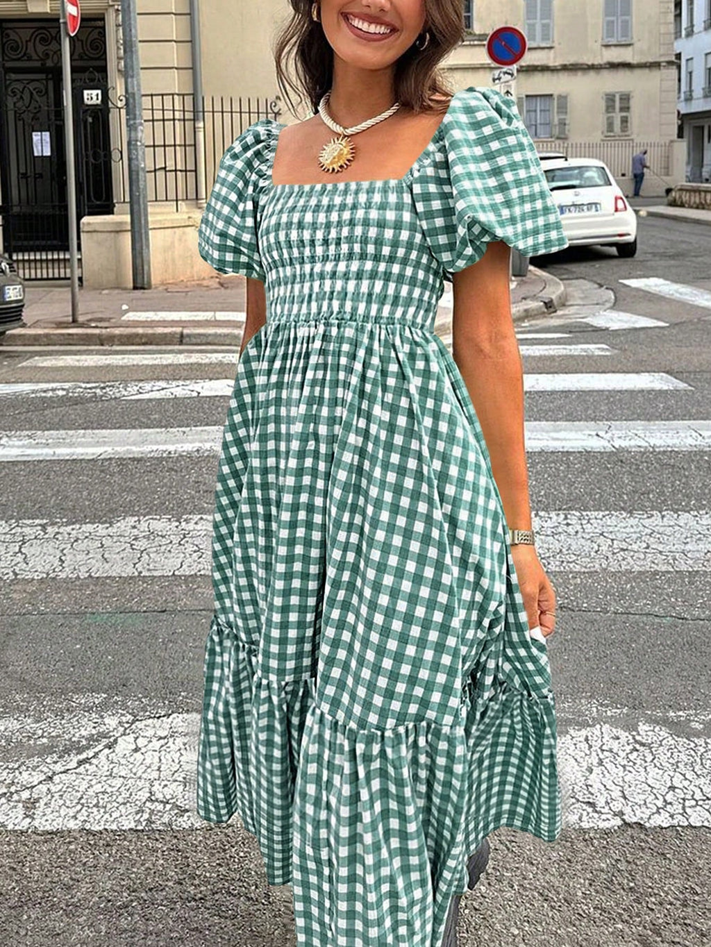 2026 Autumn Women's Plaid Elegant Bohemian Casual Elegant Outing Date