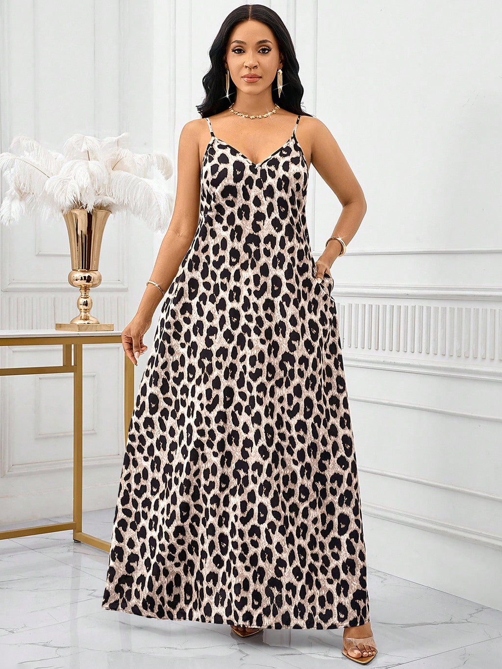 Lady Rainbow Leopard Women's Maxi Dress Summer Casual Sexy Vacation