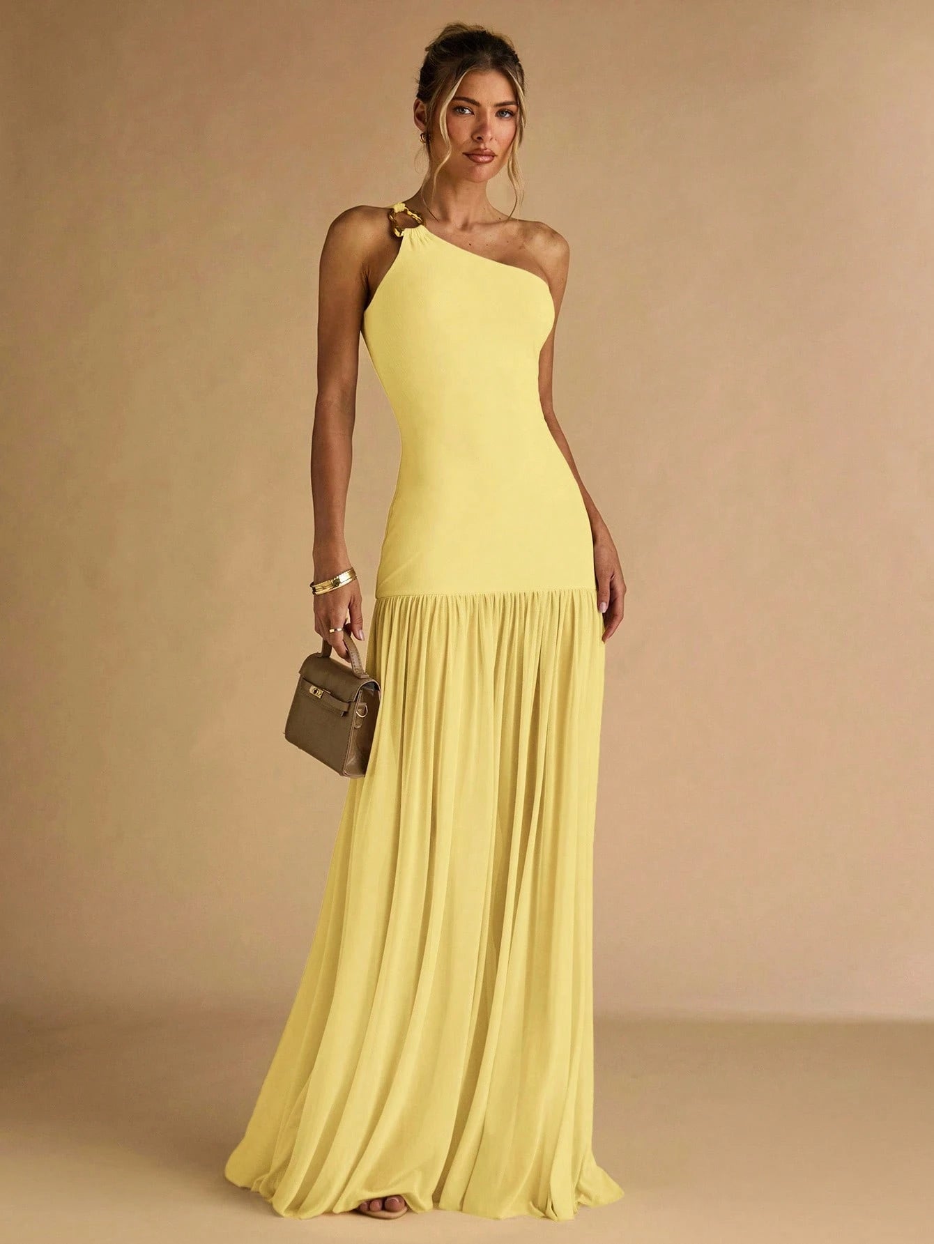 BAE Women's Brown And Gold Summer Elegant Dining Bodycon