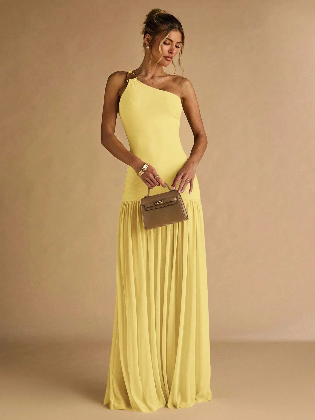 BAE Women's Brown And Gold Summer Elegant Dining Bodycon