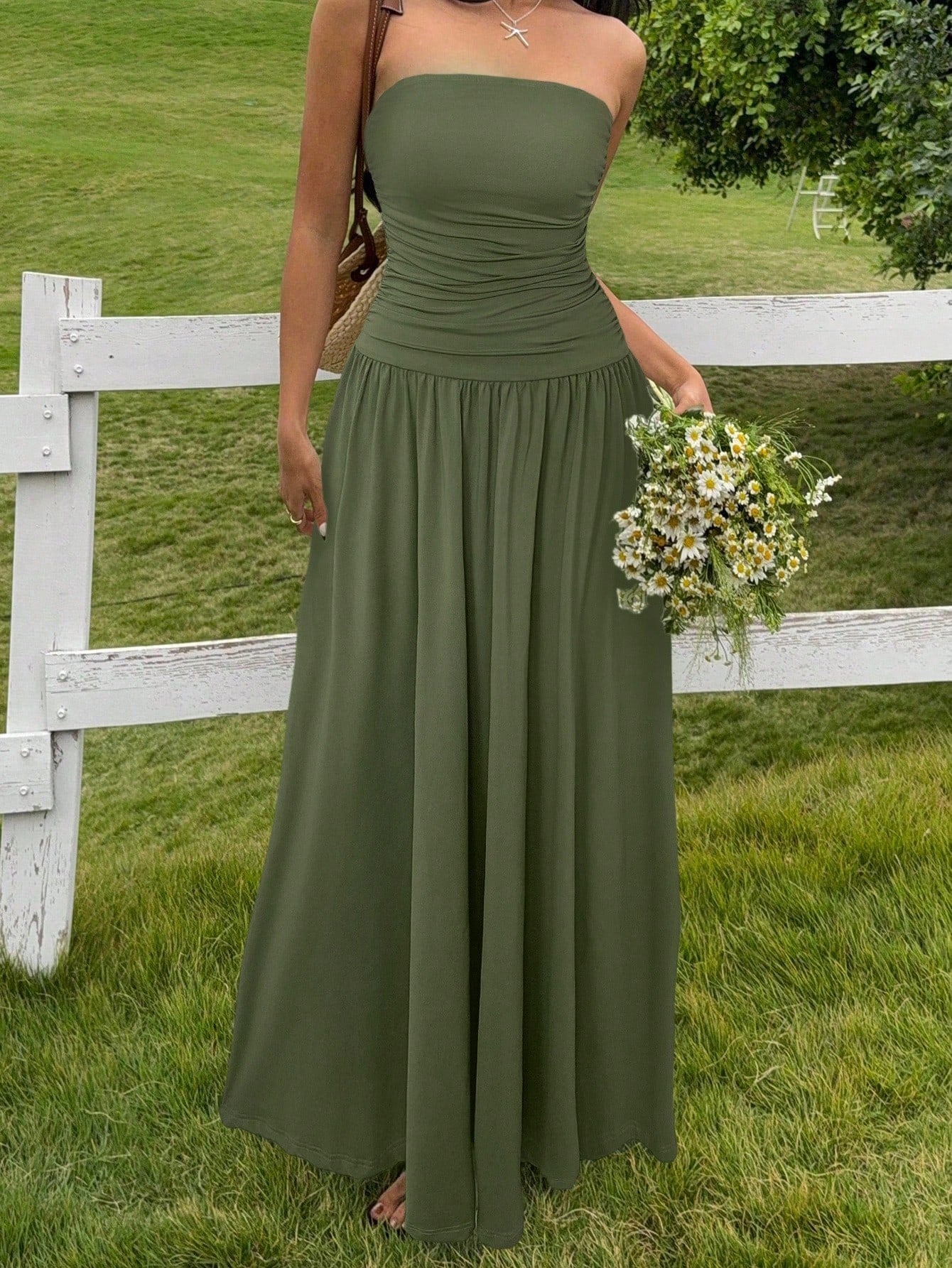 EZwear Women's Long Soli D Color Dress, M I Nim Alist R O Mant Ic Ele