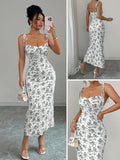 Rafferiza Women Ditsy Floral Strappy Elegant Dress