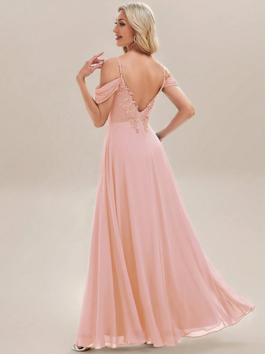 EVERPRETTY Elegant Solid Color V-Neck Ruched Blush Pink Bridesmaid Dress, Suitable For Weddings, Birthdays, - image 12
