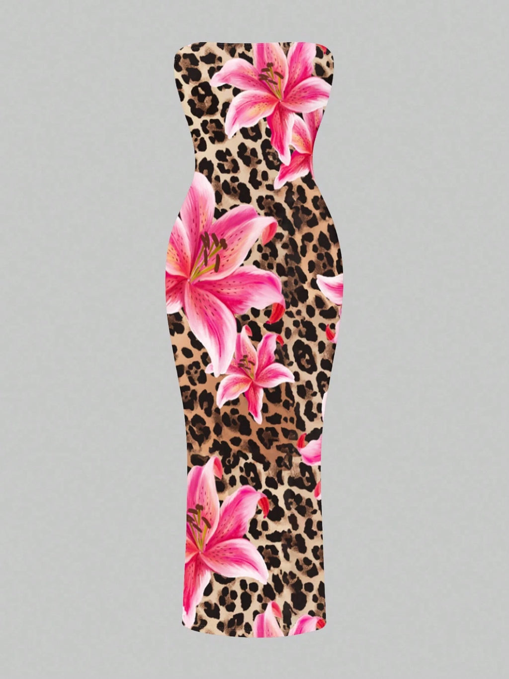 SXY Women's Ombre Floral & Leopard Print Dress, For Dates, Parties,