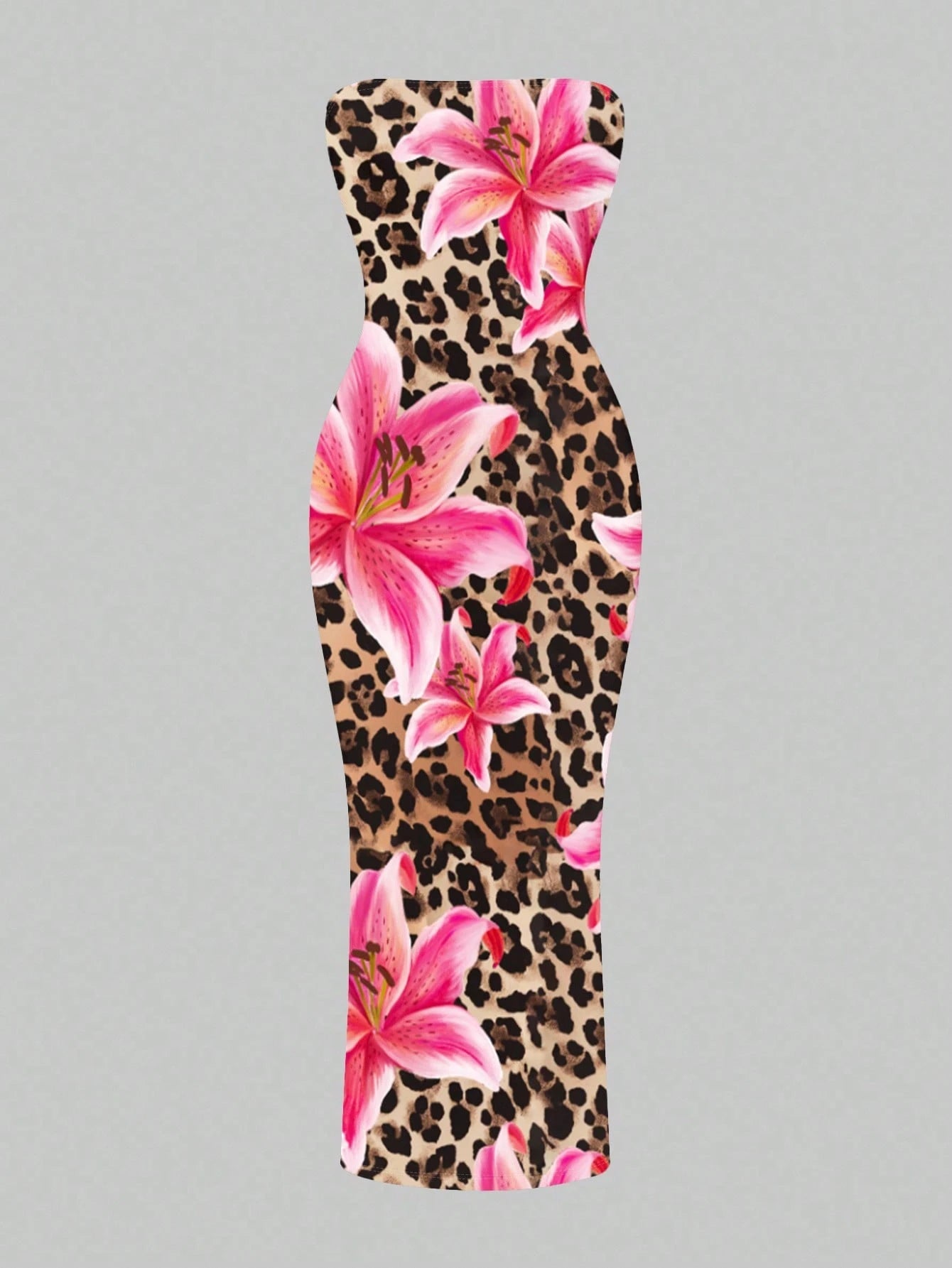 SXY Women's Ombre Floral & Leopard Print Dress, For Dates, Parties,