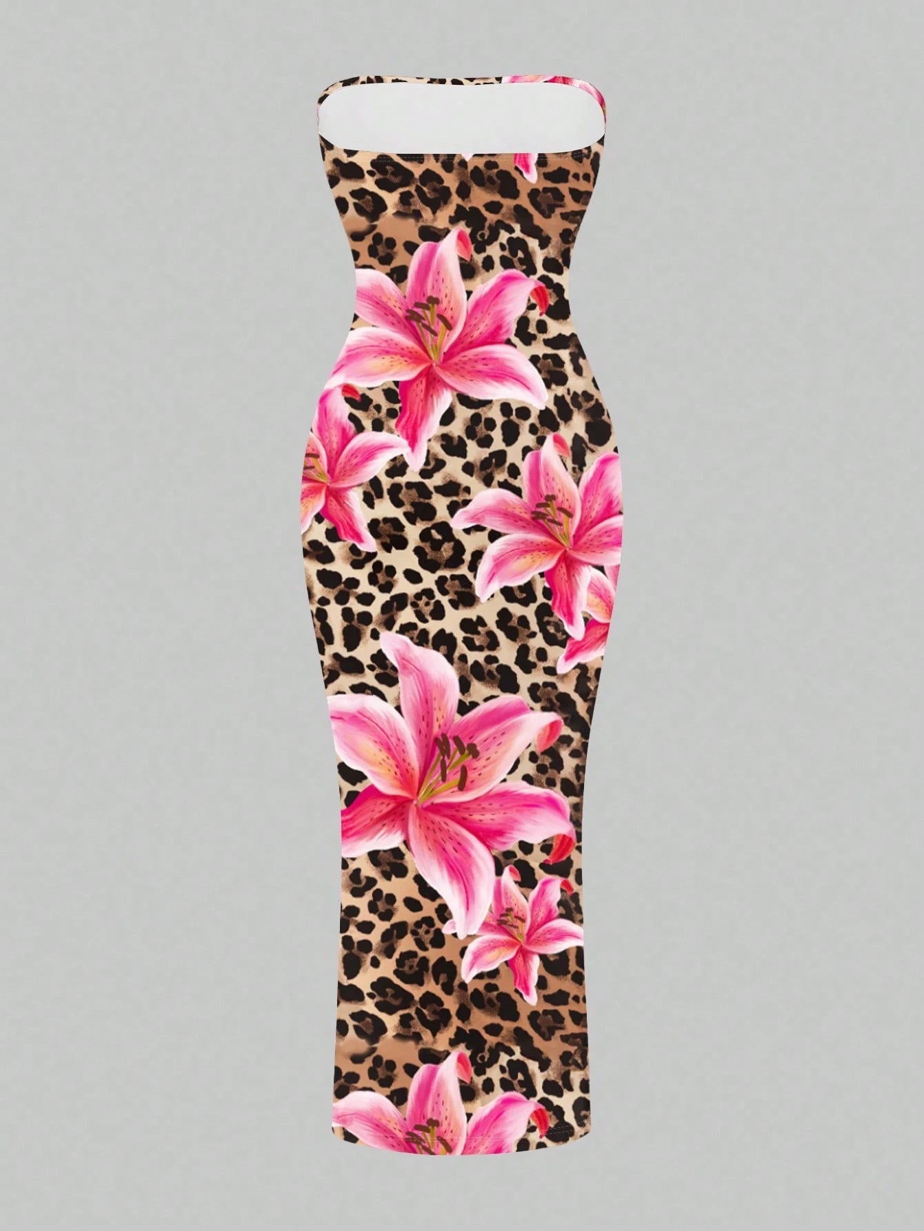 SXY Women's Ombre Floral & Leopard Print Dress, For Dates, Parties,