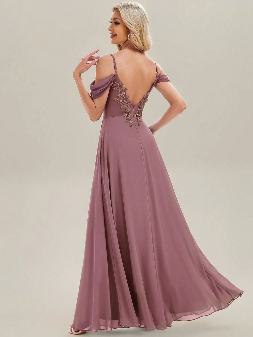 EVERPRETTY Elegant Solid Color V-Neck Ruched Blush Pink Bridesmaid Dress, Suitable For Weddings, Birthdays, - image 15