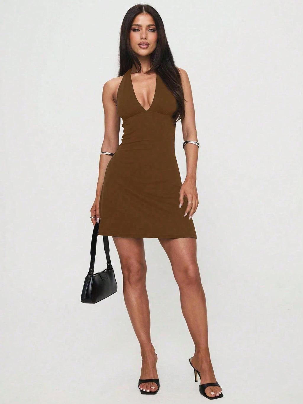 Elegant Fashionable Deep V-Neck Sleeveless Mini Dress, New Summer Collection Black, Date Night - image 19