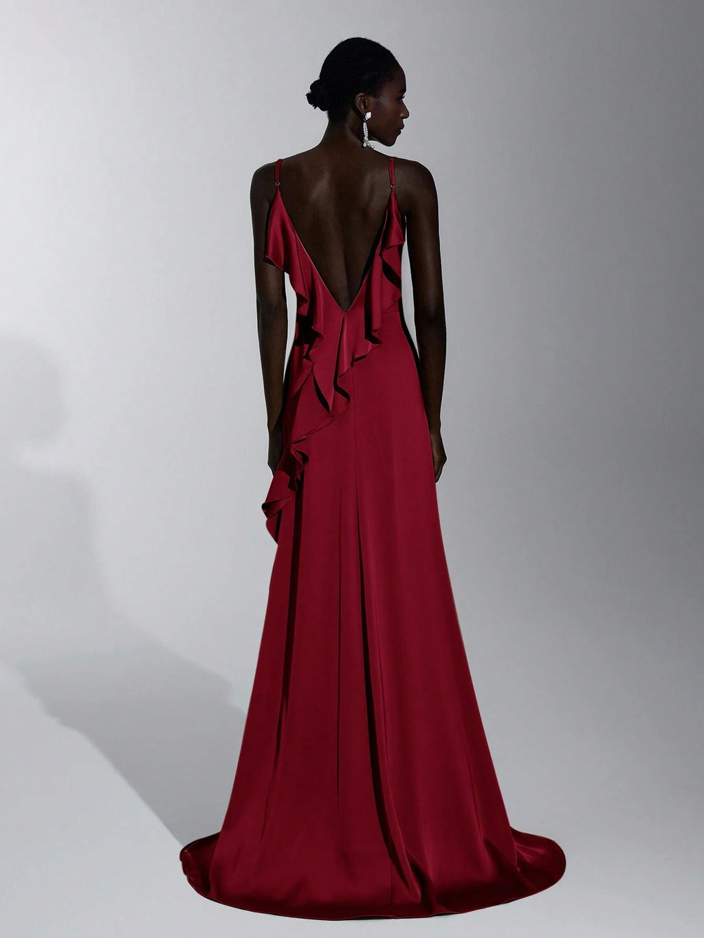 Elitara Elegant Red Summer Knitted Halter Top,Open Back Ruffled Hem A-Line Evening Party Wedding Guest - image 16