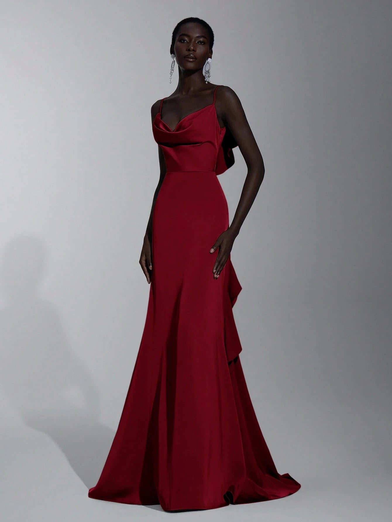 Elitara Elegant Red Summer Knitted Halter Top,Open Back Ruffled Hem A-Line Evening Party Wedding Guest - image 17