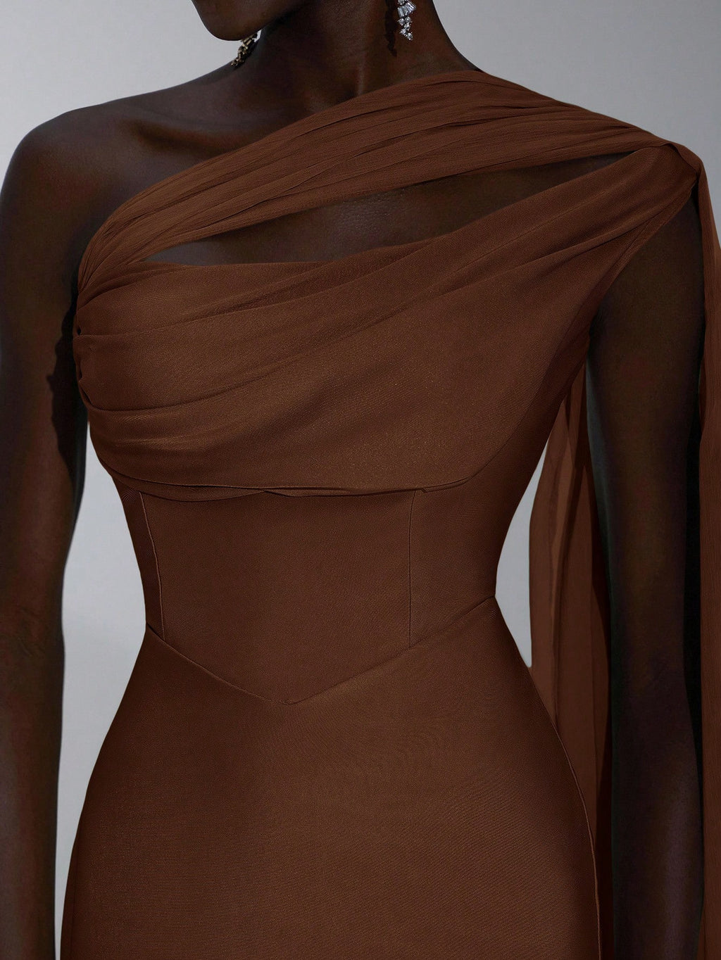 Elitara Sage Green Summer Elegant Formal Evening Wedding Guest Dress, Oblique Shoulder Halter Neck Slim - image 10