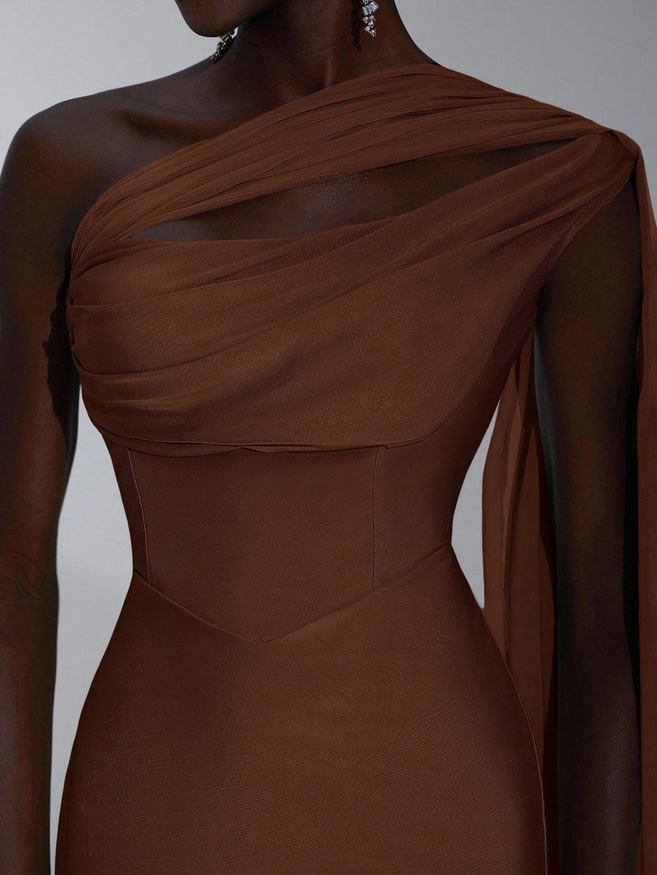 Elitara Sage Green Summer Elegant Formal Evening Wedding Guest Dress, Oblique Shoulder Halter Neck Slim - image 10