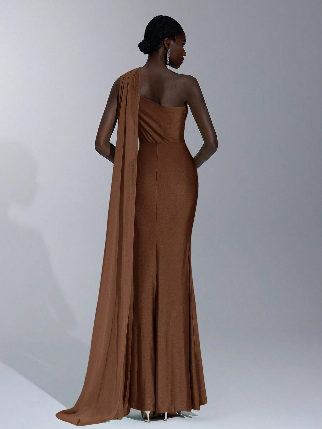 Elitara Sage Green Summer Elegant Formal Evening Wedding Guest Dress, Oblique Shoulder Halter Neck Slim - image 11