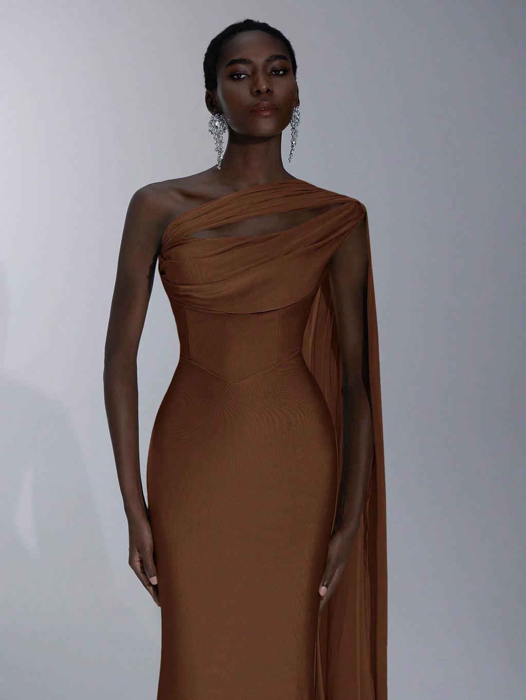 Elitara Sage Green Summer Elegant Formal Evening Wedding Guest Dress, Oblique Shoulder Halter Neck Slim - image 13