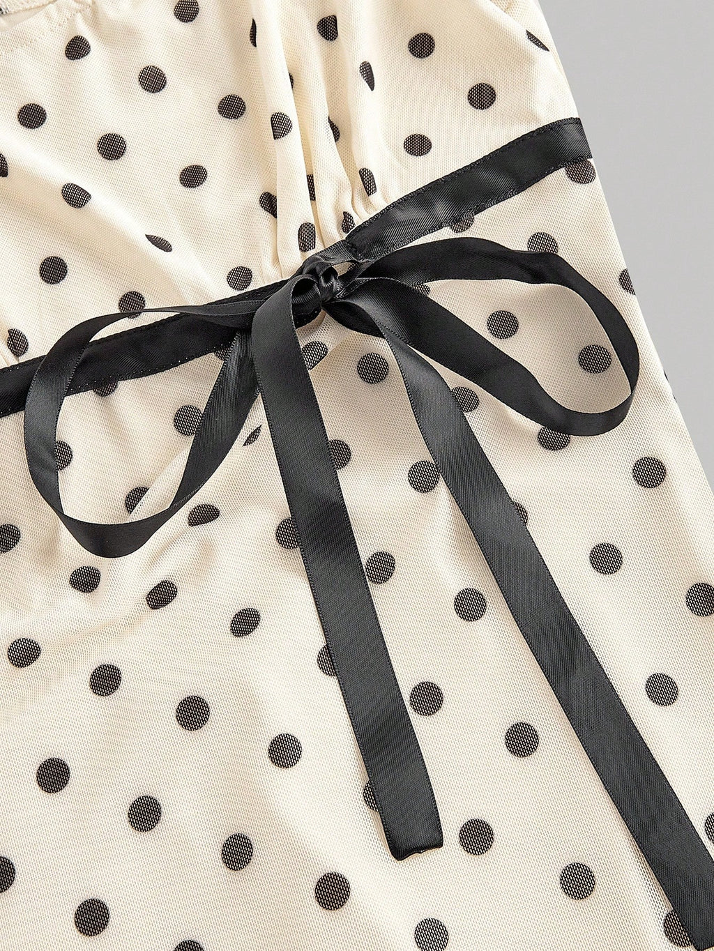 MOD Bowknot Pleated Mesh Abstract Floral Dress, Back To School, Elegant French, Vacation, Going Out Date - image 10