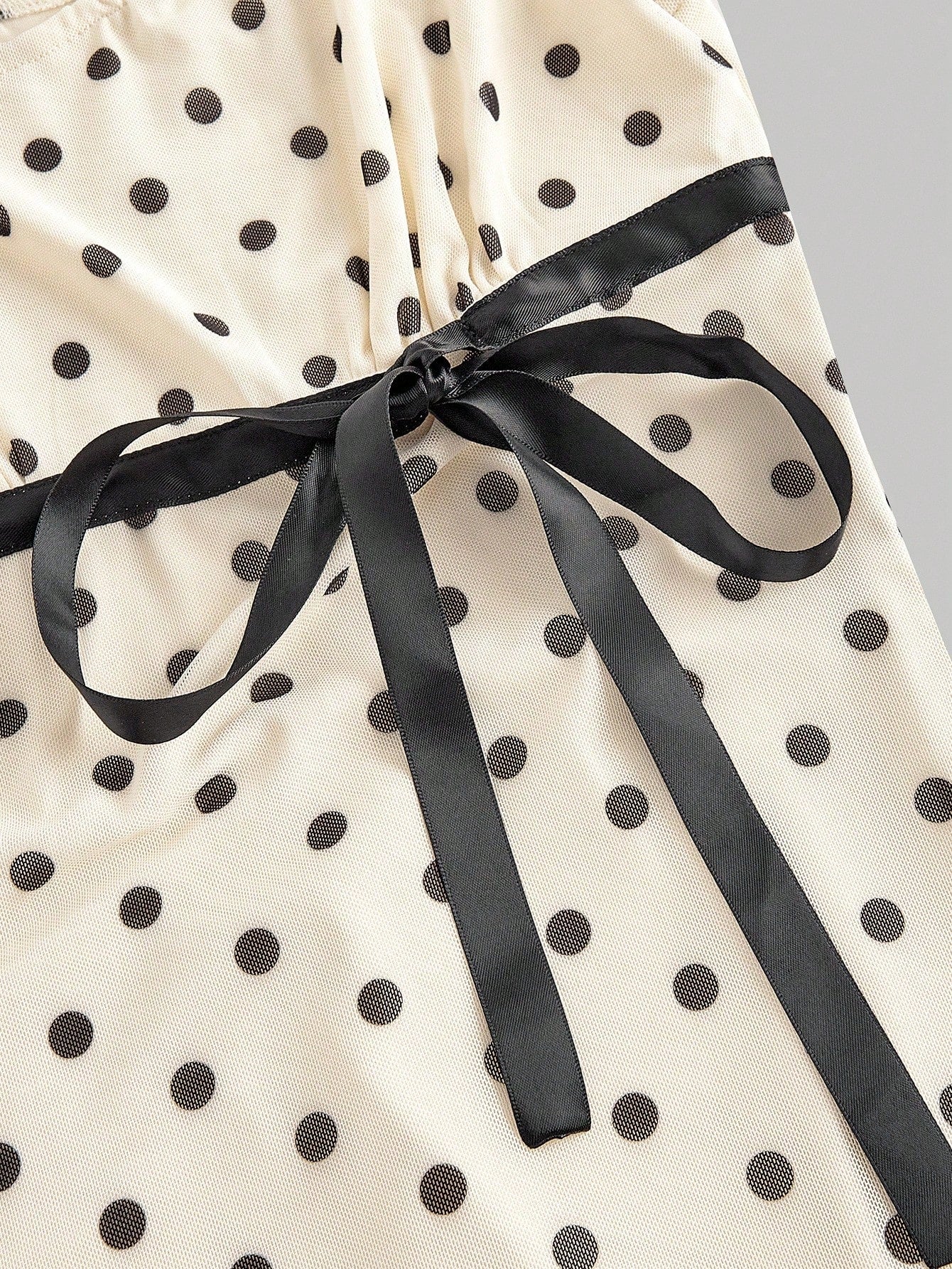 MOD Bowknot Pleated Mesh Abstract Floral Dress, Back To School, Elegant French, Vacation, Going Out Date - image 10