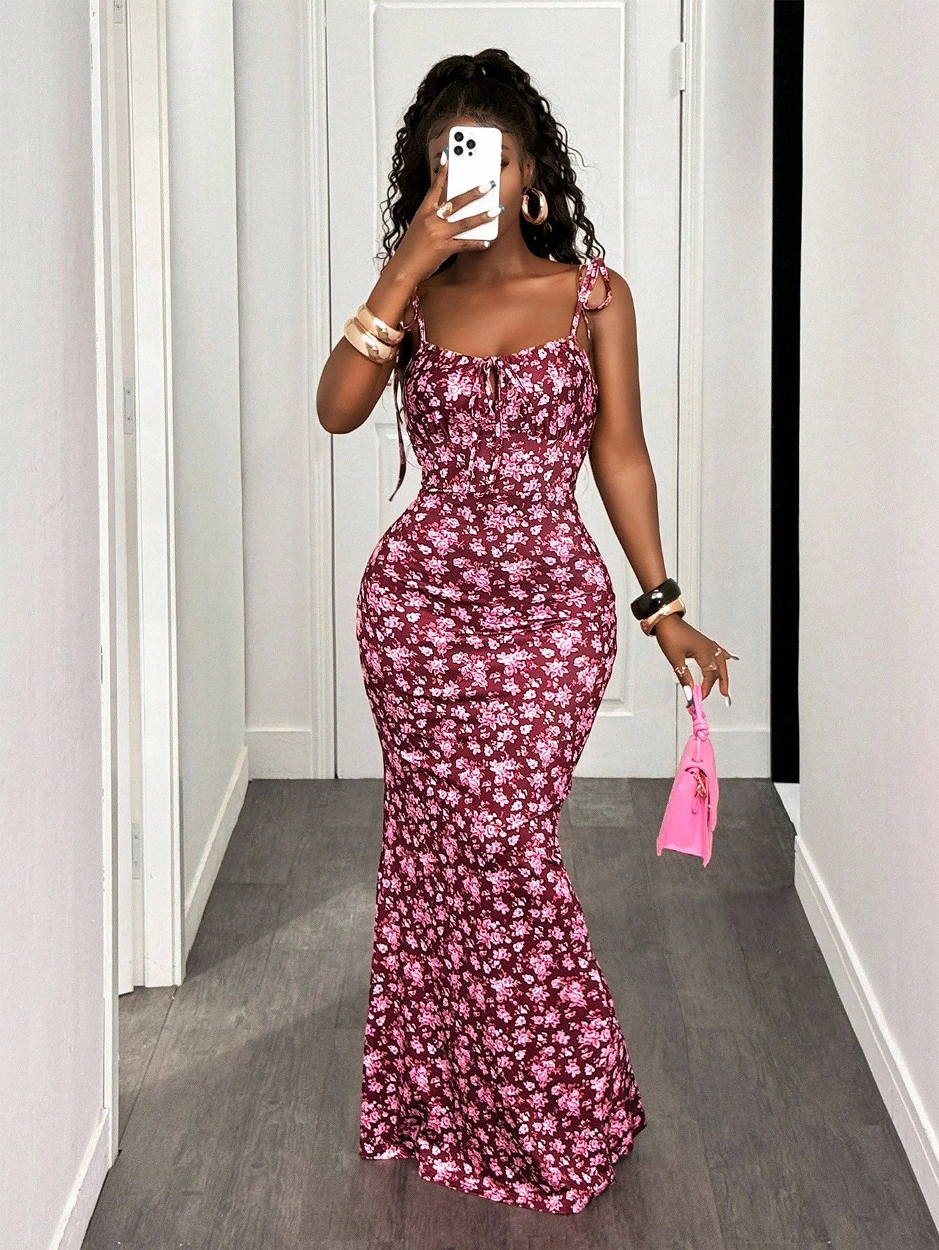 BamGleam Women Floral Print Bodycon Sexy Fashion Elegant Party