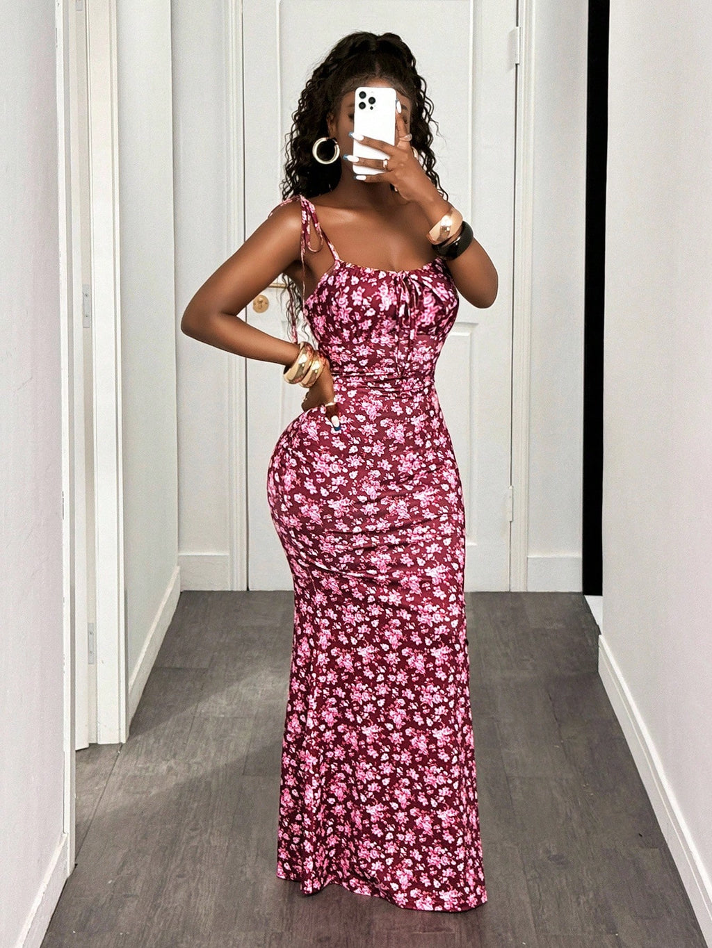 BamGleam Women Floral Print Bodycon Sexy Fashion Elegant Party
