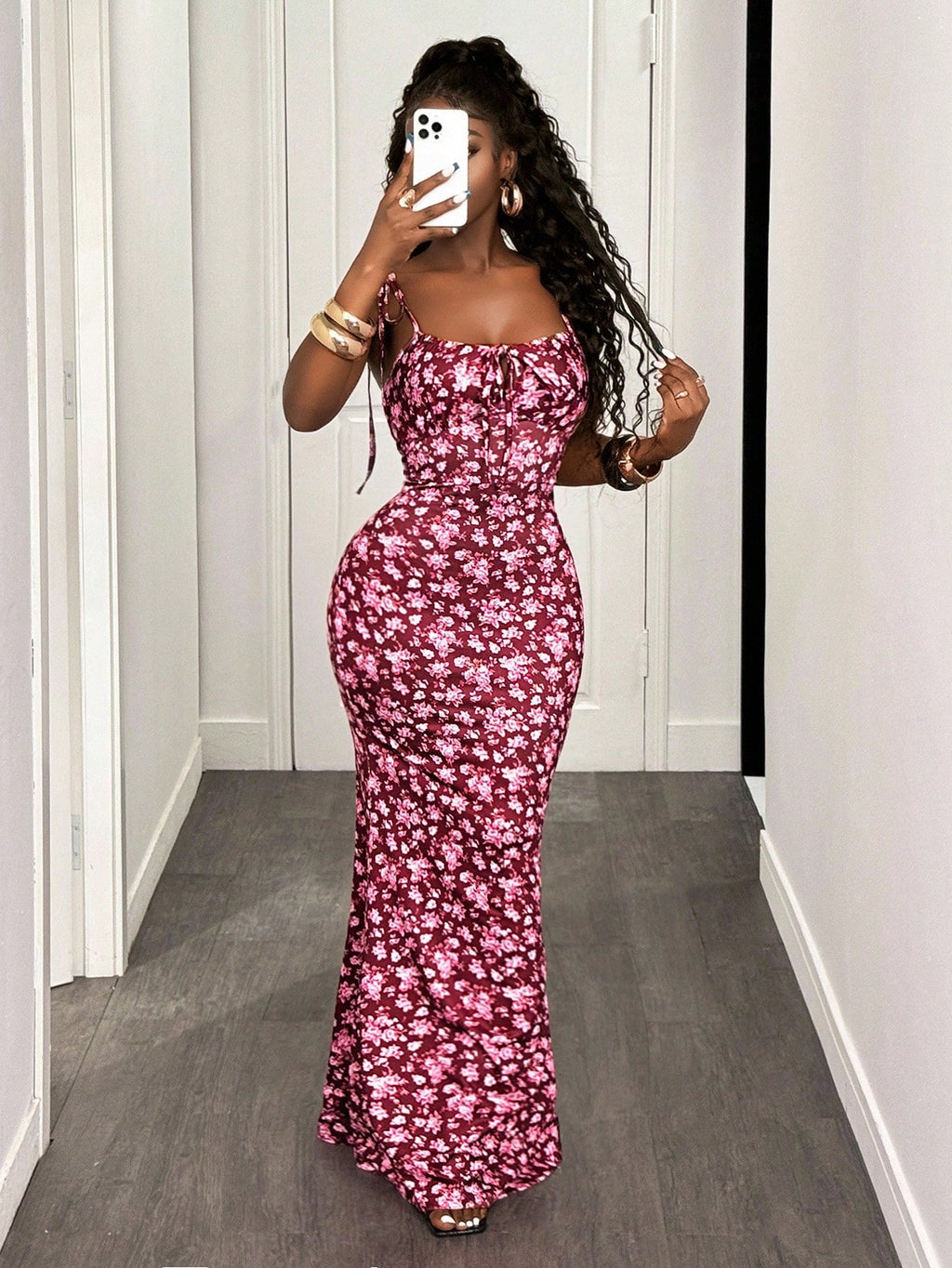BamGleam Women Floral Print Bodycon Sexy Fashion Elegant Party