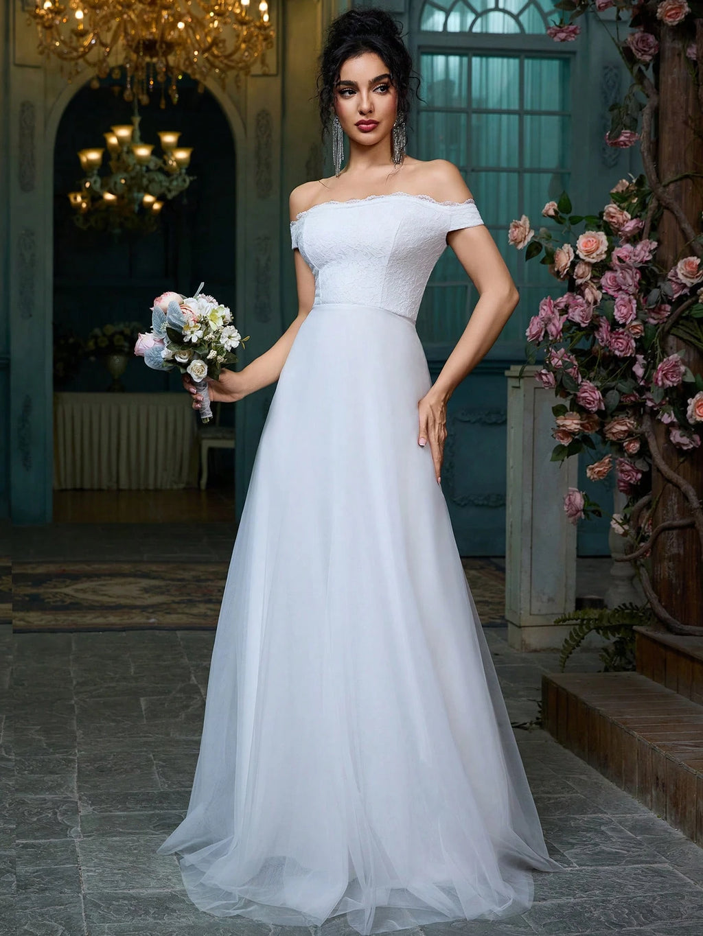 Women Fashion Elegant Vintage Off Shoulder Formal Evening Dress For Homecoming Party Gowns Wedding Prom - image 4