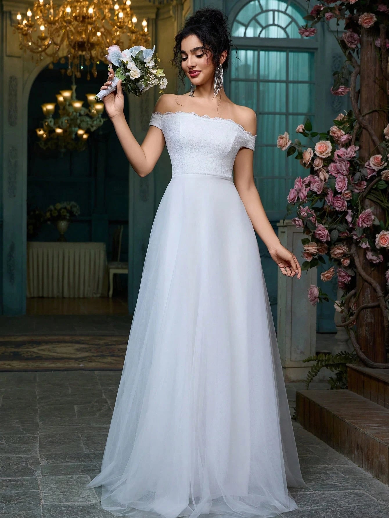 Women Fashion Elegant Vintage Off Shoulder Formal Evening Dress For Homecoming Party Gowns Wedding Prom - image 5