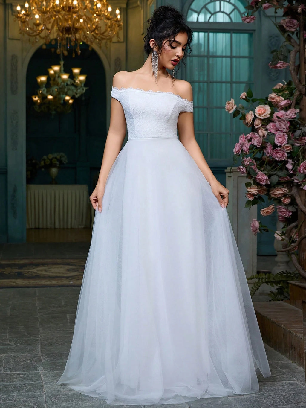 Women Fashion Elegant Vintage Off Shoulder Formal Evening Dress For Homecoming Party Gowns Wedding Prom - image 6