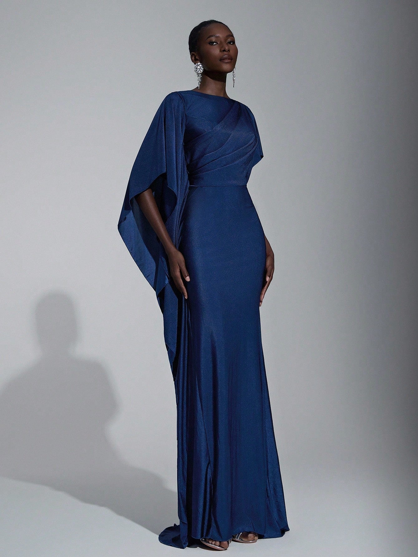 Elitara Elegant,Summer Olive Green Knitted Fishtail Skirt With Large Ruffled Sleeves,Short Train,Evening - image 20