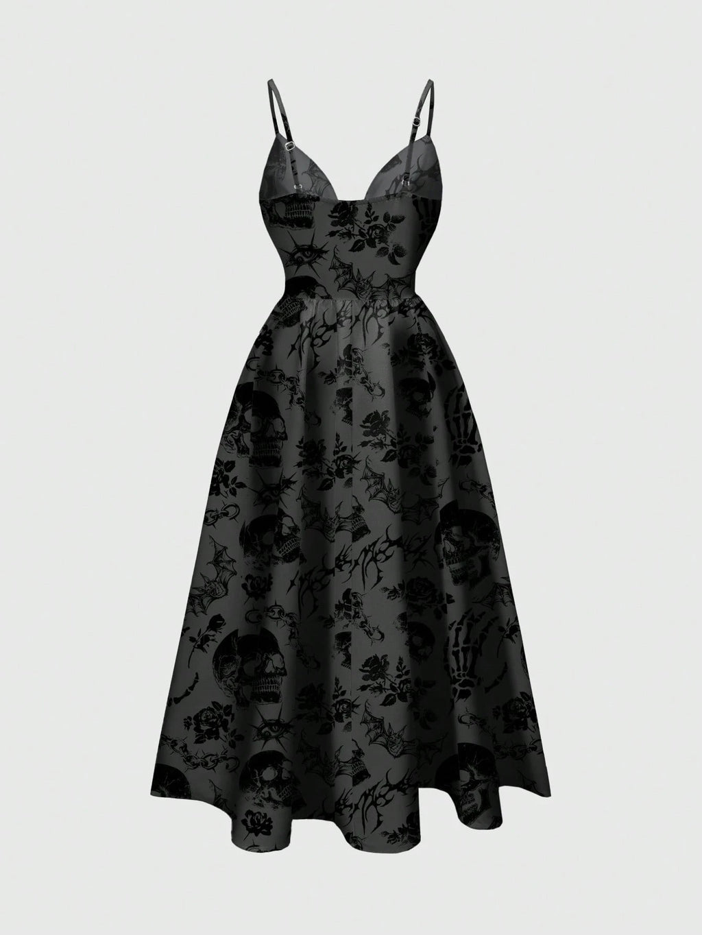 Fairycore Spring/Summer Vacation Flower Black Romantic Bohemian Butterfly, Moth, Leaf Print Sleeveless - image 10