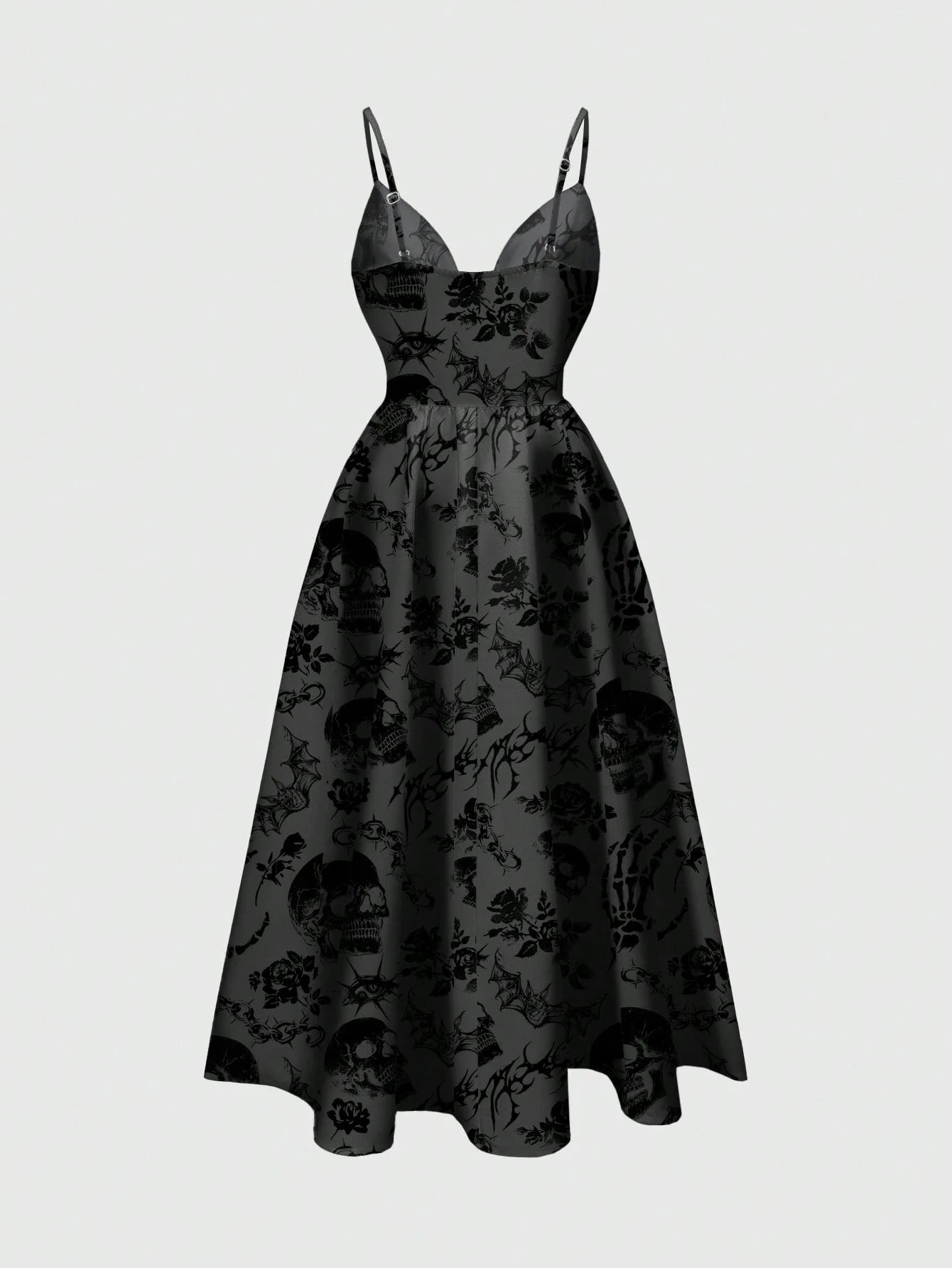 Fairycore Spring/Summer Vacation Flower Black Romantic Bohemian Butterfly, Moth, Leaf Print Sleeveless - image 10