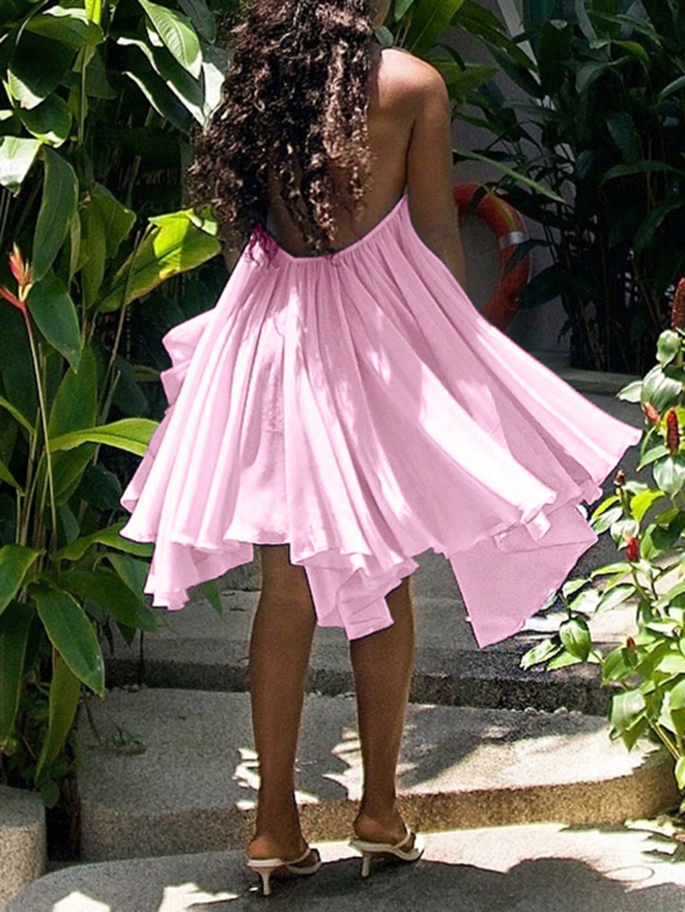 Women's Backless Spaghetti Strap Sleeveless Mini Dress, Sexy Elegant