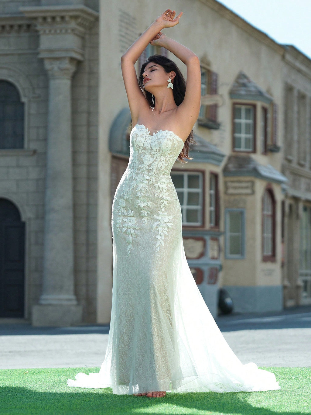 YOUKEFEIER 2025 Sexy Strapless Heart-Shaped Lace Embroidered Sequin Mermaid Hem Contrast Color Long Wedding - image 10