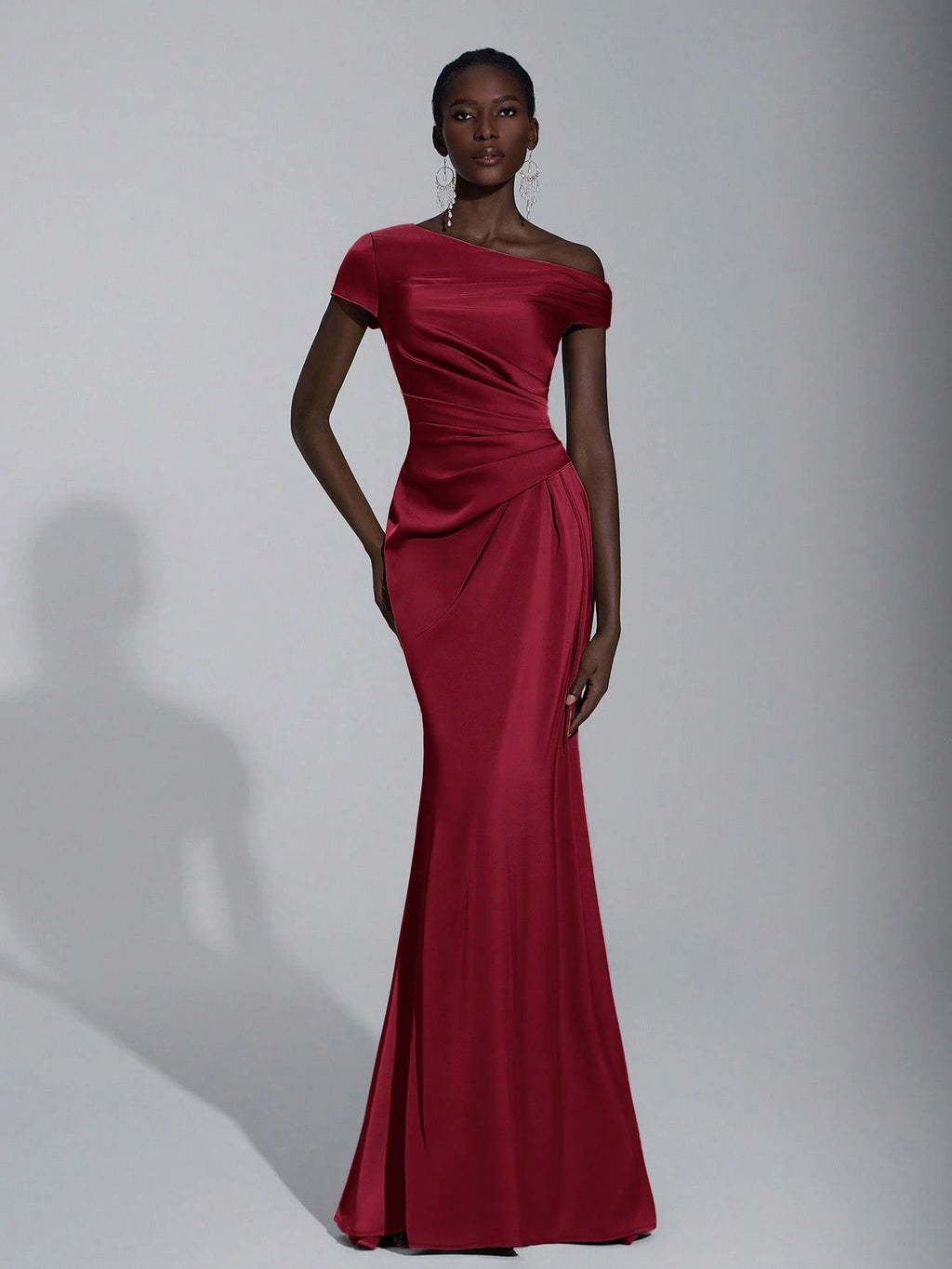 Elitara Elegant Luxurious Satin Ruched Off Shoulder Mermaid Dress, Suitable For Weddings, Parties, Vacations, - image 20