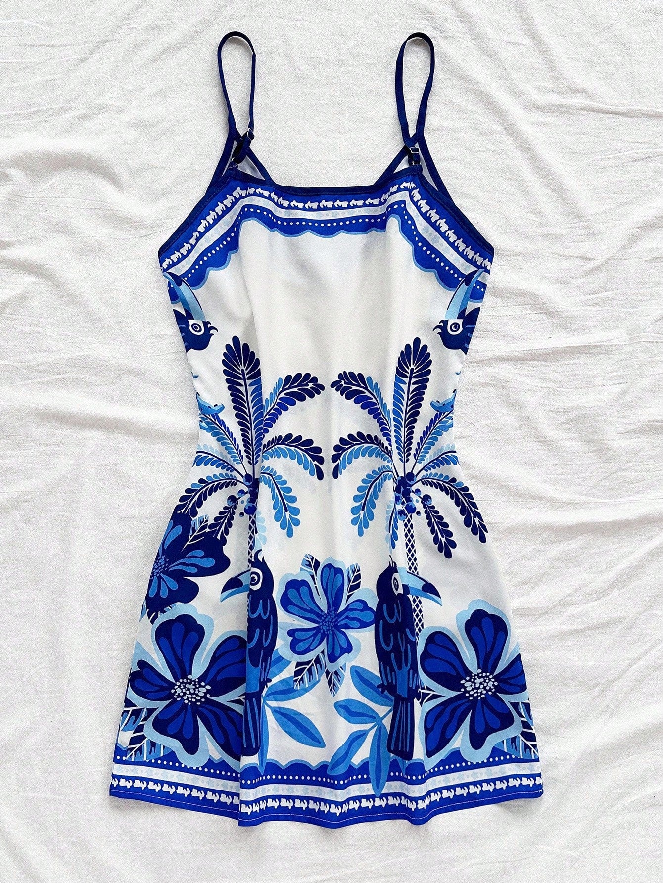 Soleia White And Blue Floral Summer Boho Holiday Vacation Holiday