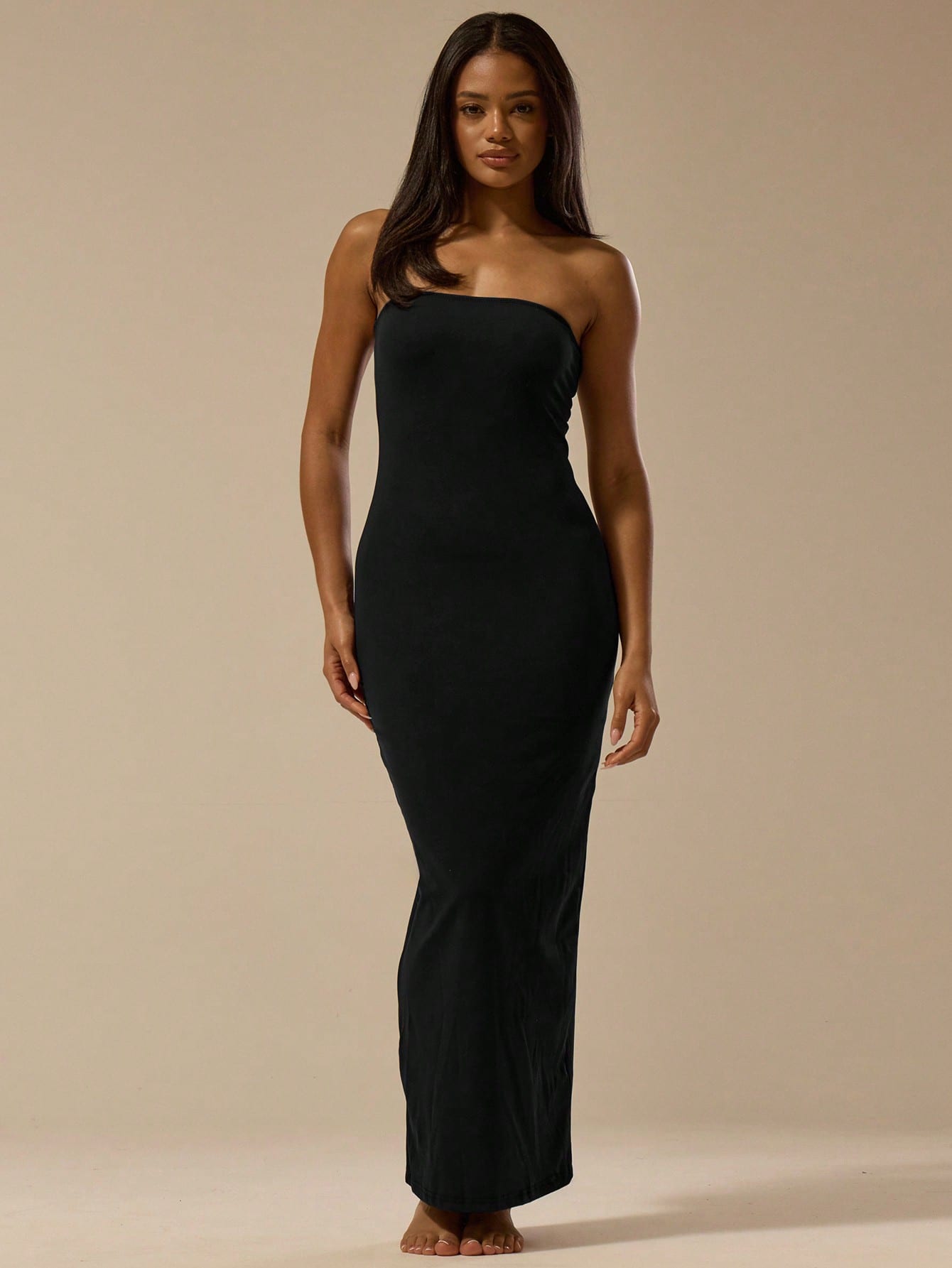 MUSERA ESSENTIALS Soft Touch Bandeau Fitted Dress Basic Spring Summer