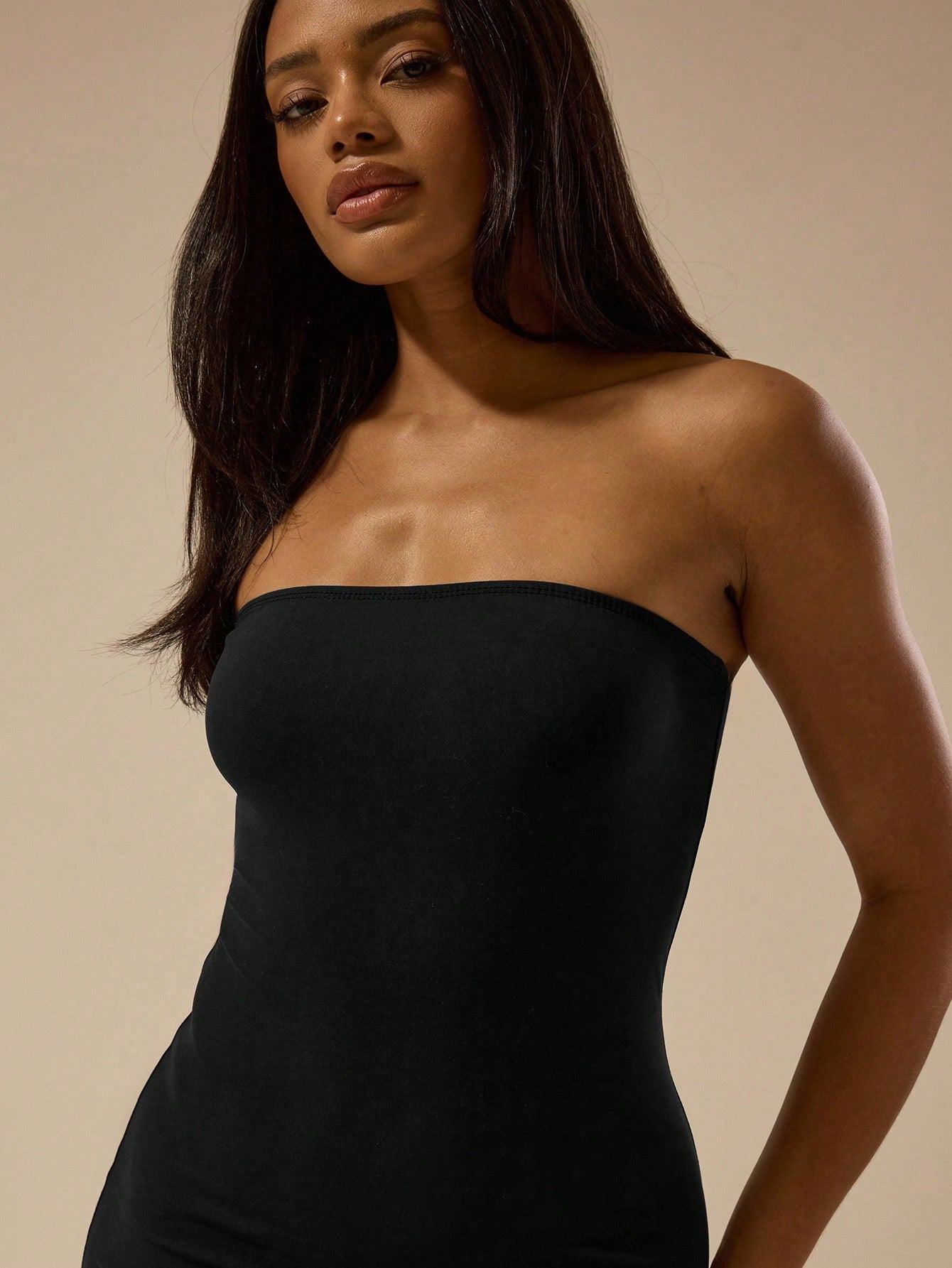 MUSERA ESSENTIALS Soft Touch Bandeau Fitted Dress Basic Spring Summer