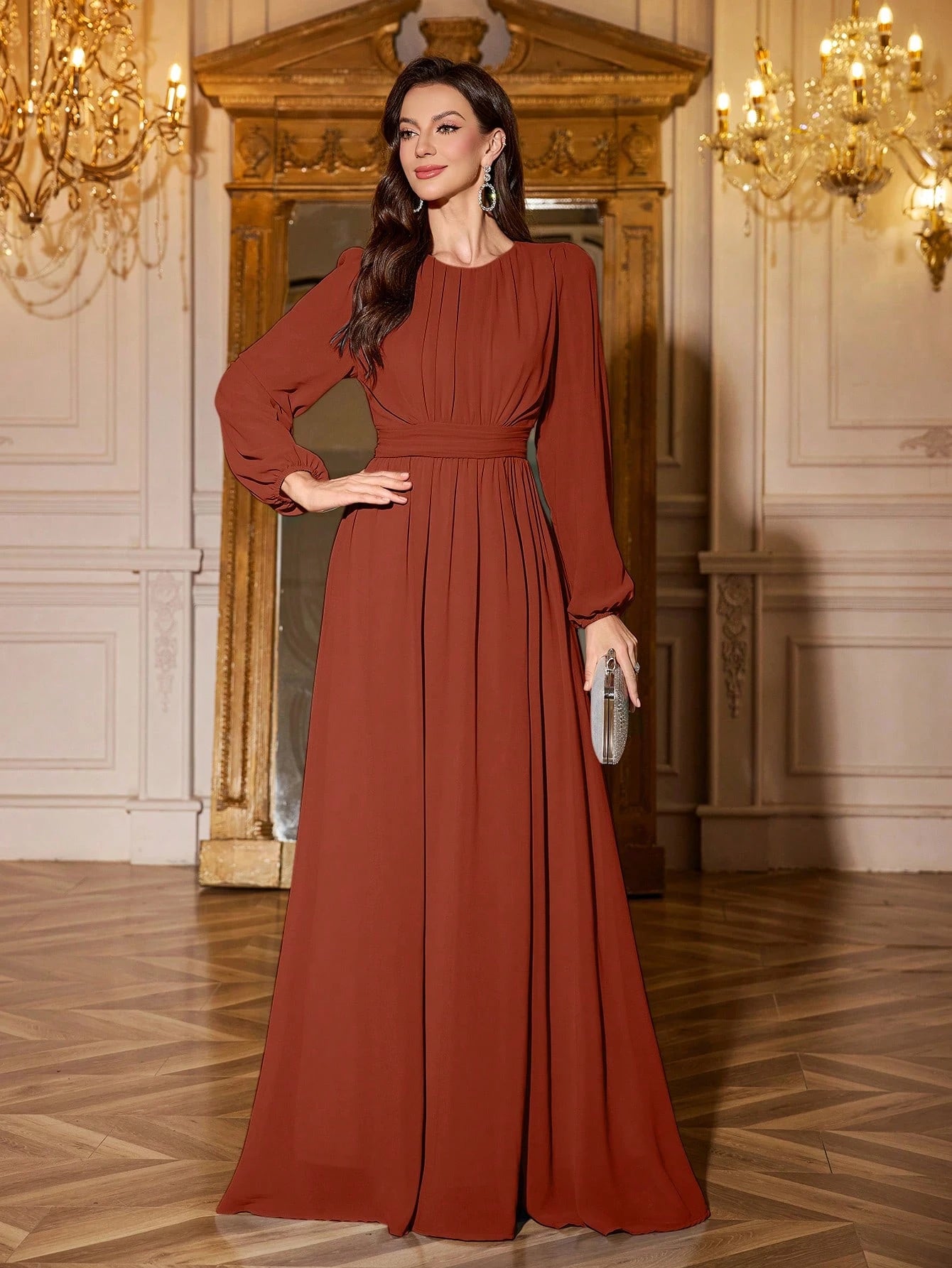 Volly Toych Elegant And Graceful Chiffon Bridesmaid Dress, Unlined