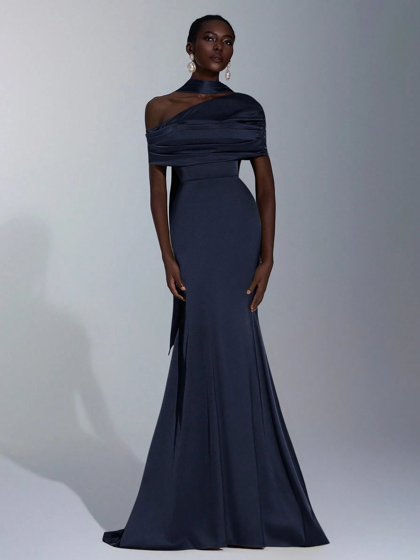 Elitara Elegant Winter Olive Green Formal Wedding Bridesmaid Dress,