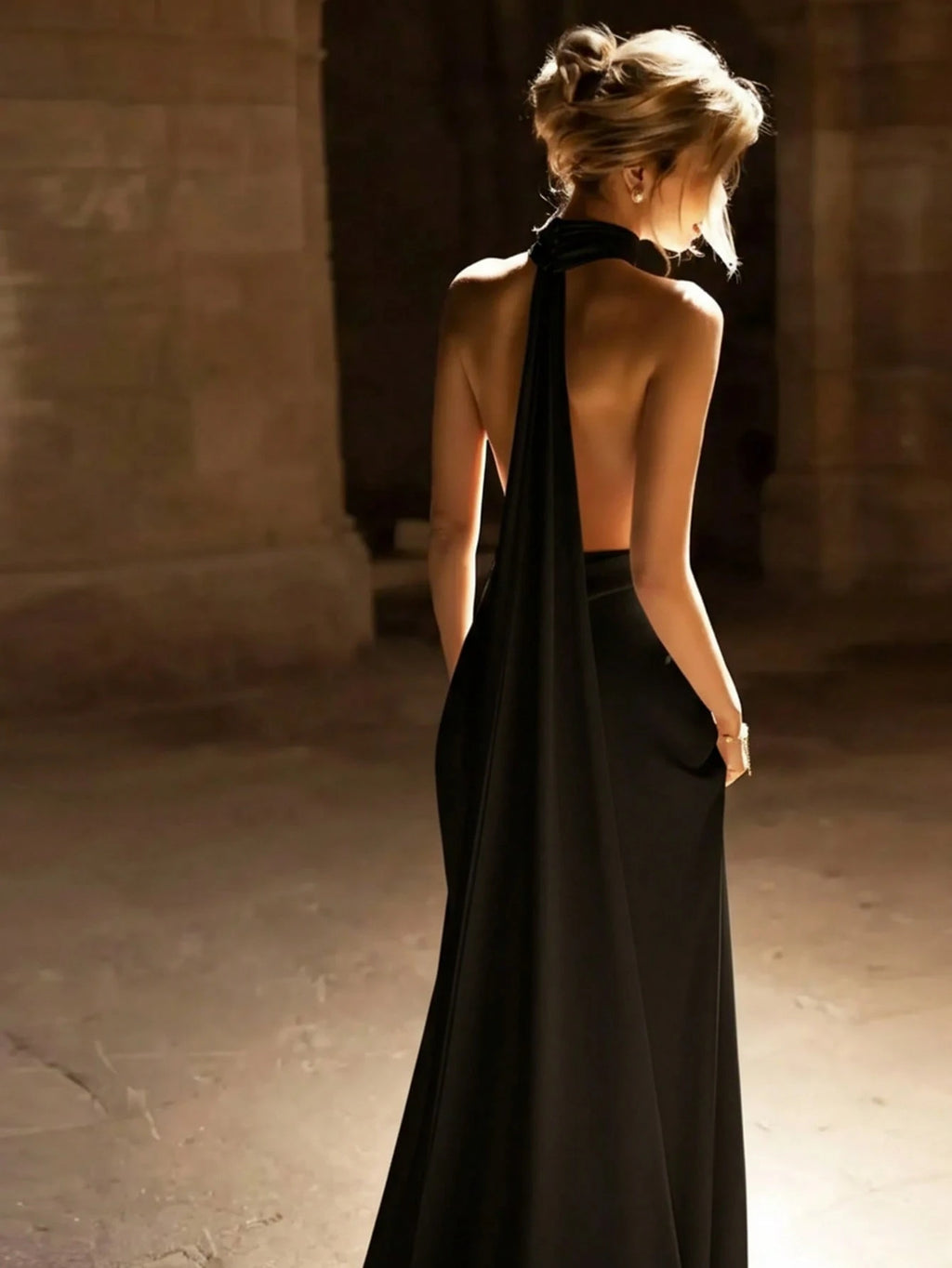 Basrey New Elegant White Spaghetti Strap Deep V-Neck High Waist Fitted Backless Satin Cocktail Party Mermaid - image 12