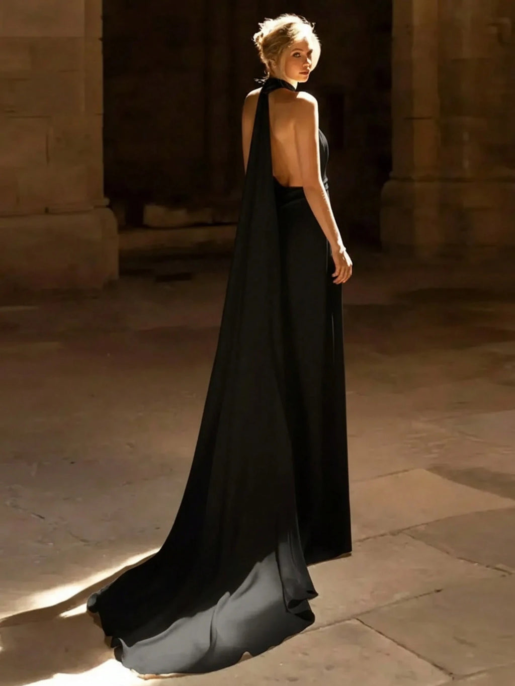Basrey New Elegant White Spaghetti Strap Deep V-Neck High Waist Fitted Backless Satin Cocktail Party Mermaid - image 13