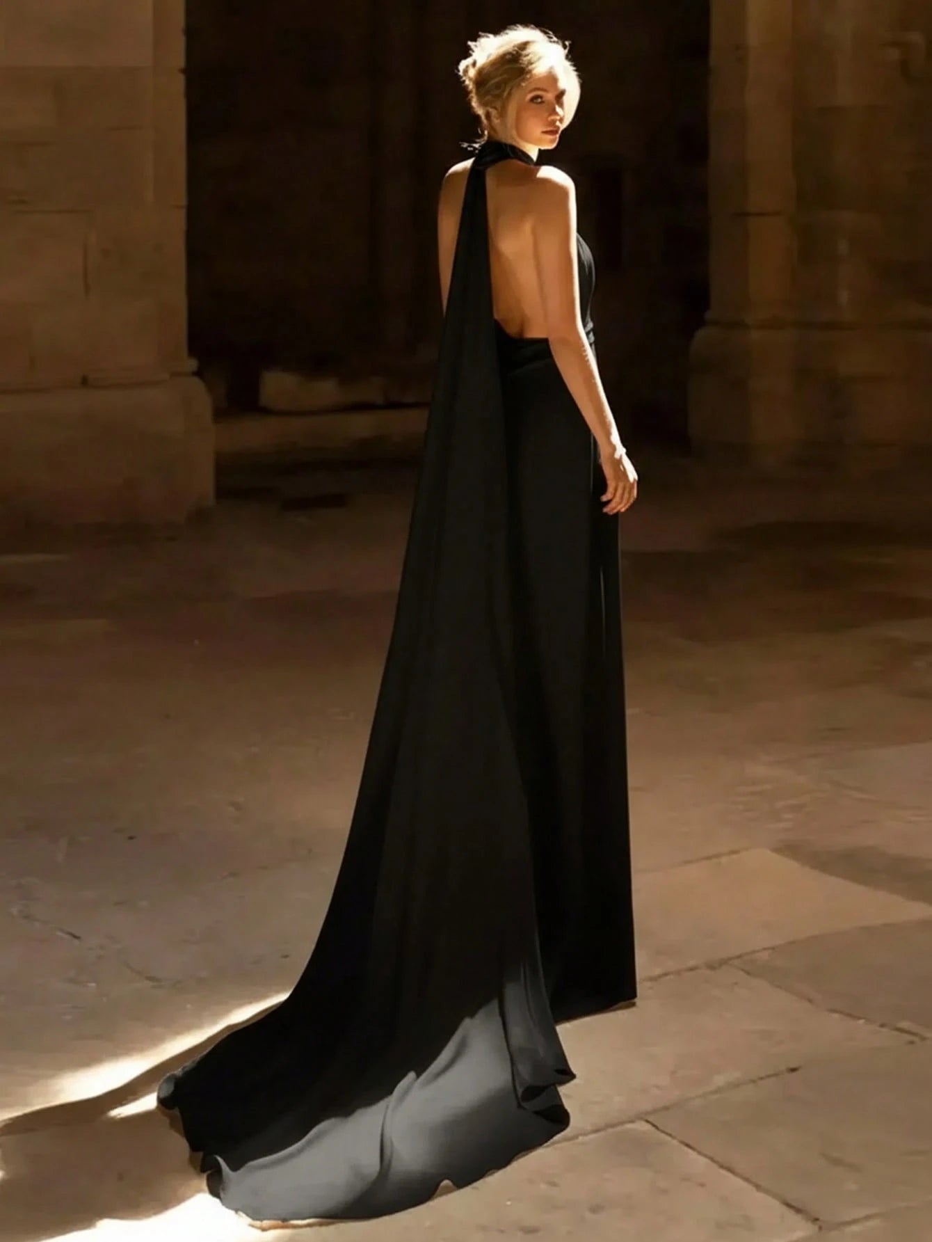Basrey New Elegant White Spaghetti Strap Deep V-Neck High Waist Fitted Backless Satin Cocktail Party Mermaid - image 13