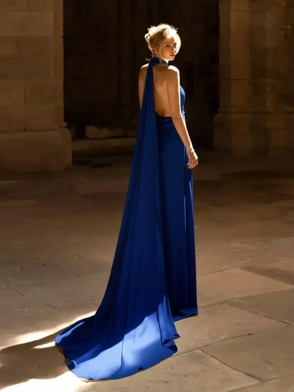 Basrey New Elegant White Spaghetti Strap Deep V-Neck High Waist Fitted Backless Satin Cocktail Party Mermaid - image 19