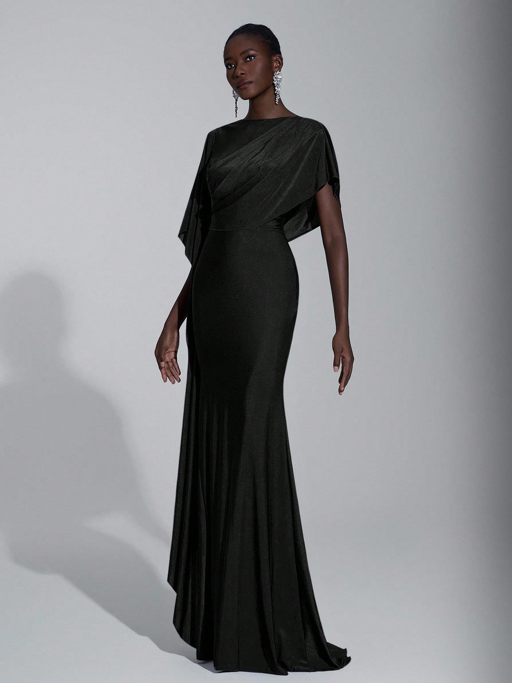 Elitara Elegant,Summer Olive Green Knitted Fishtail Skirt With Large Ruffled Sleeves,Short Train,Evening - image 14