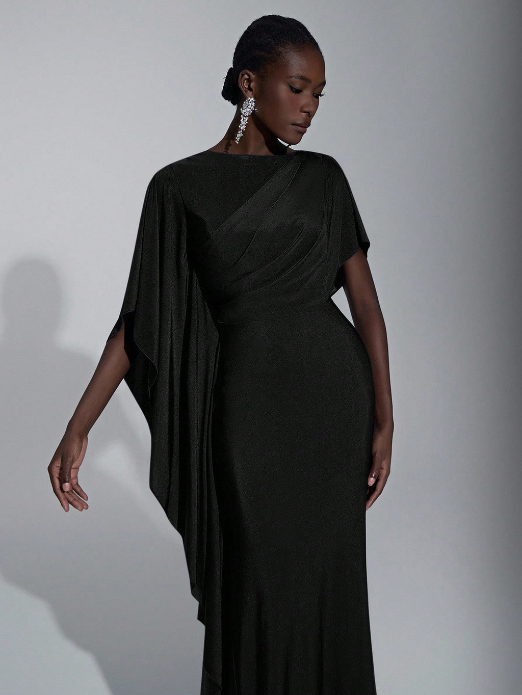 Elitara Elegant,Summer Olive Green Knitted Fishtail Skirt With Large Ruffled Sleeves,Short Train,Evening - image 17