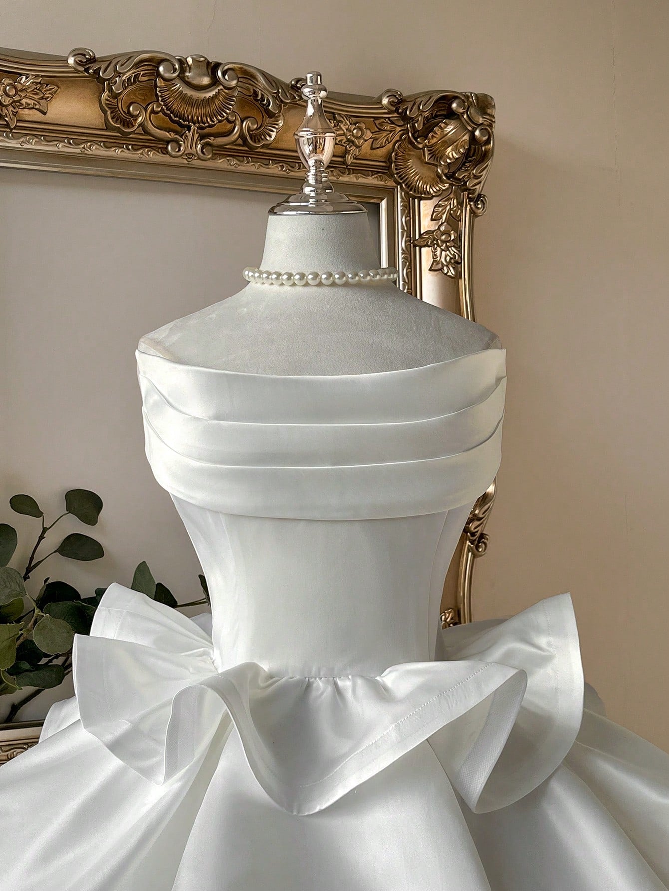 Lovelzi Champagne Summer Elegant Formal Party Satin Off Shoulder Ruffle Hem Dress, Fashionable Wedding - image 9