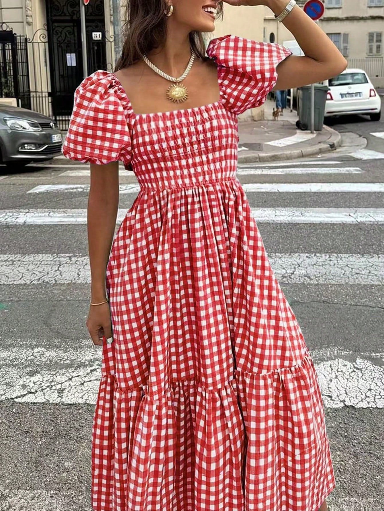 2026 Autumn Women's Plaid Elegant Bohemian Casual Elegant Outing Date