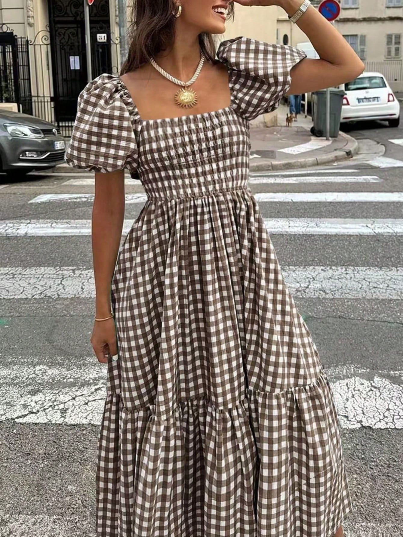 2026 Autumn Women's Plaid Elegant Bohemian Casual Elegant Outing Date