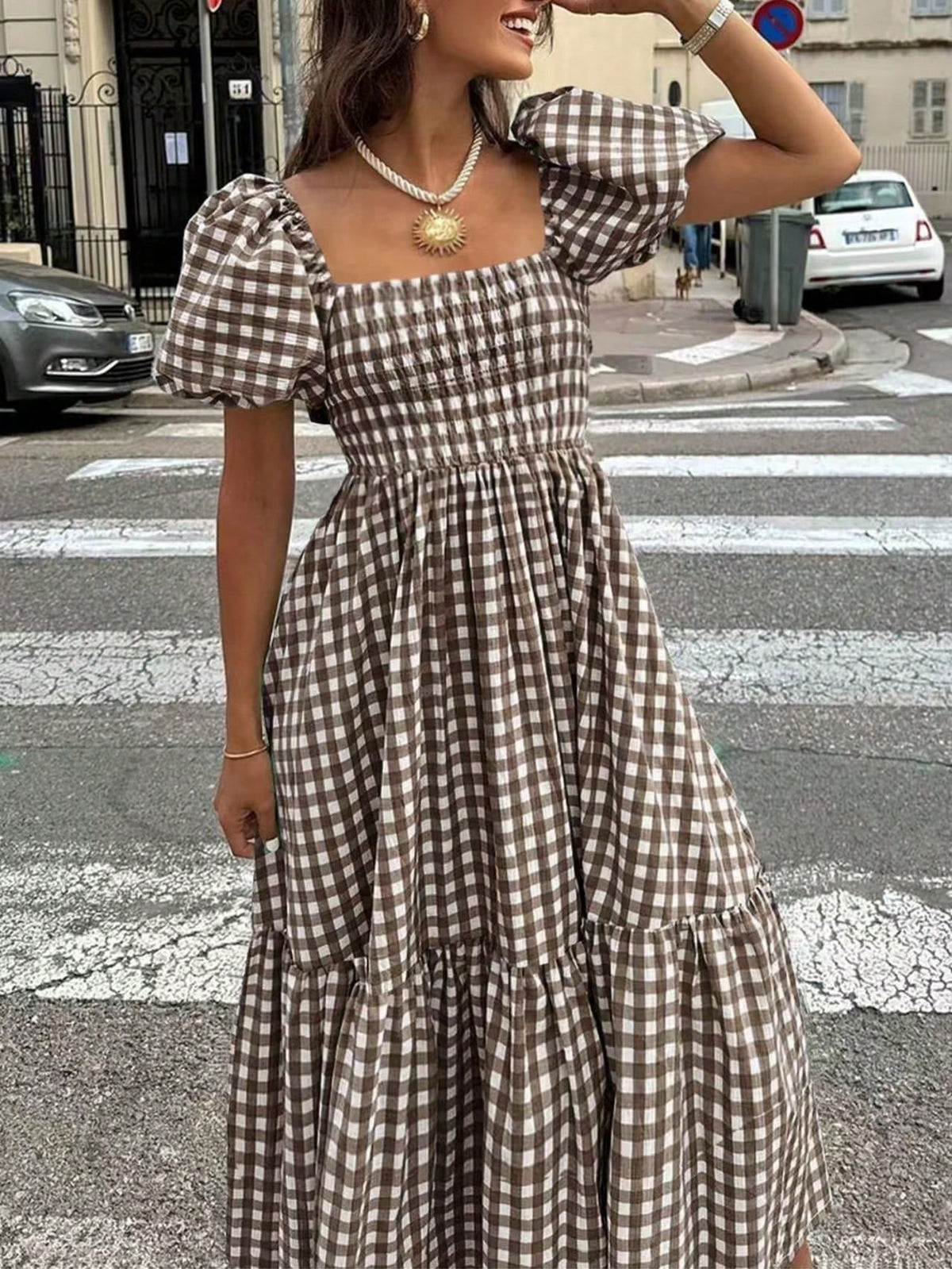 Autumn Women's Plaid Elegant Bohemian Casual Elegant Outing Dress